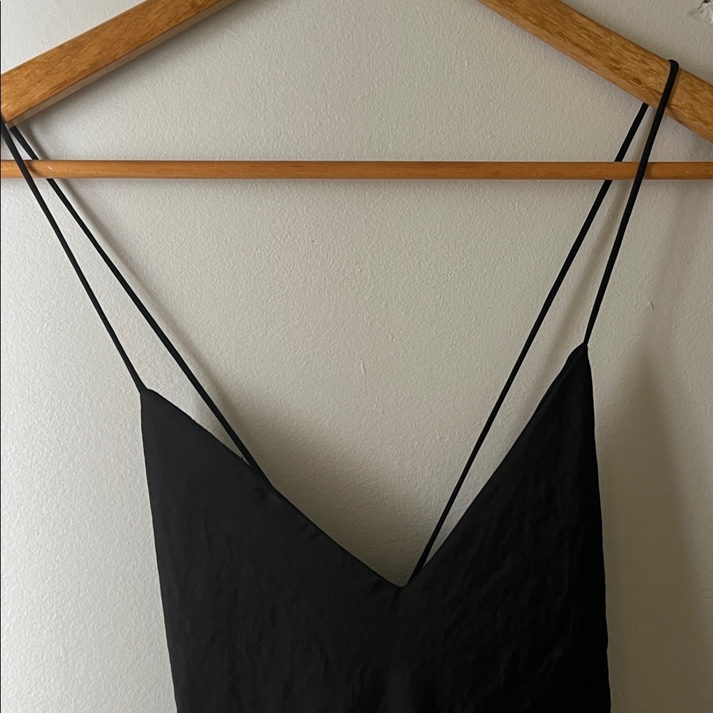 Elegant Black Satin Slip Dress with cowl back - Picture 4 of 7